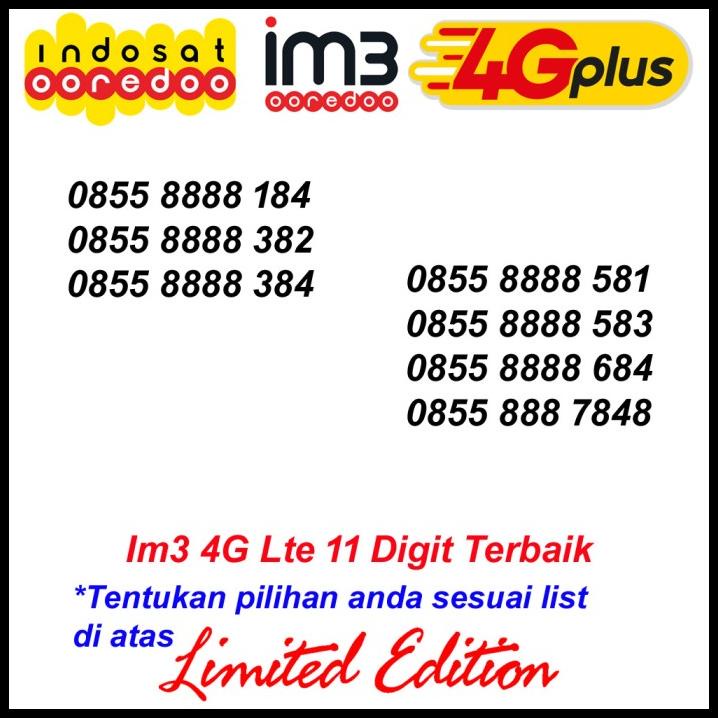Indosat Im3 11 Digit 0855 8888 Kartu Perdana Nomor Cantik 4G Lte
