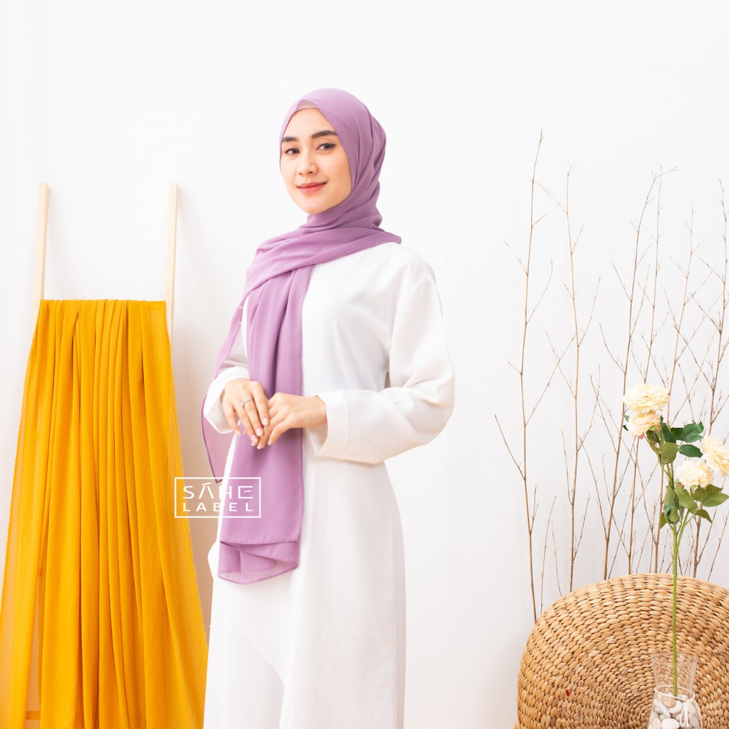 Pashmina Ceruty BabyDoll Lilac Premium SAHE LABEL
