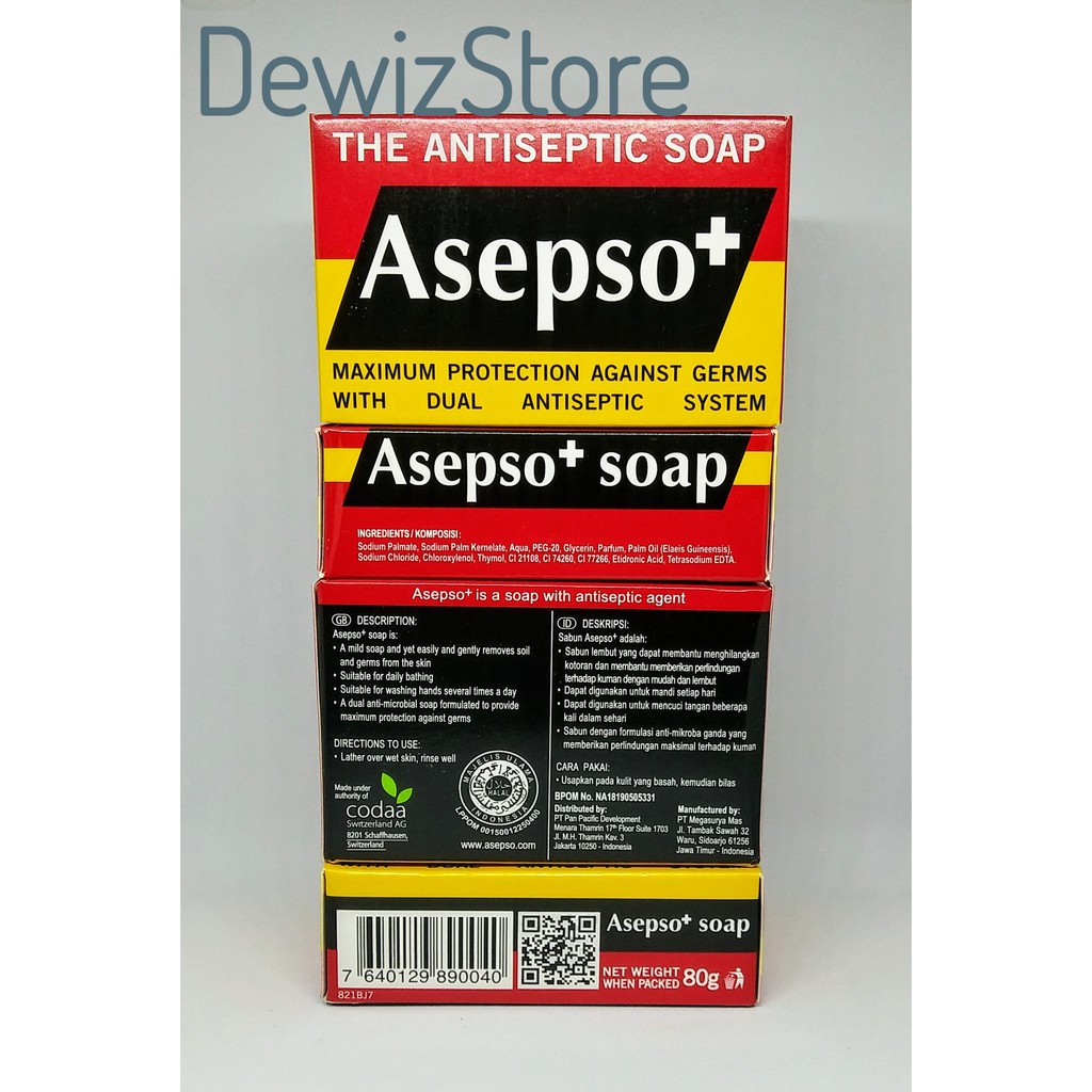 ASEPSO ANTISEPTIC SOAP / SABUN BATANG ASEPSO - 80GR