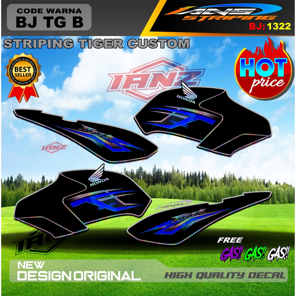 STRIPING TIGER REVO 2013 VARIASI HOLOGRAM / STRIPING CUSTOM HONDA TIGER 2000 / STIKER LIS STRIPING TIGER TERMURAH