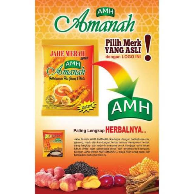 

Jahe Merah Amh meningkatkan Stamina imunitas tubuh dari virus 12 sachet ( 1 sachet 20gram )