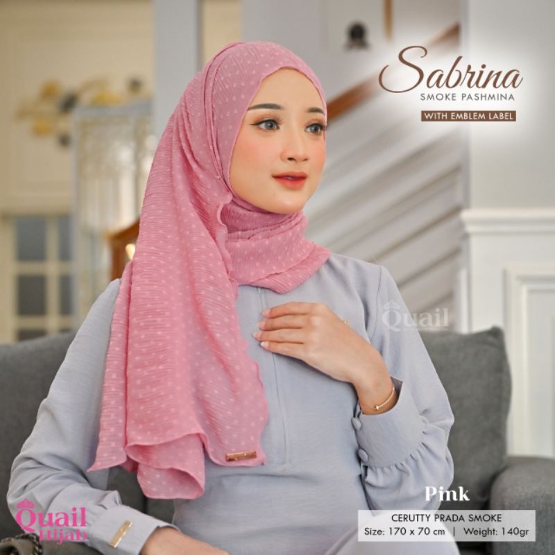 SABRINA QUAIL HIJAB PASHMINA PASMINA PLISKET MOTIF poppy pink