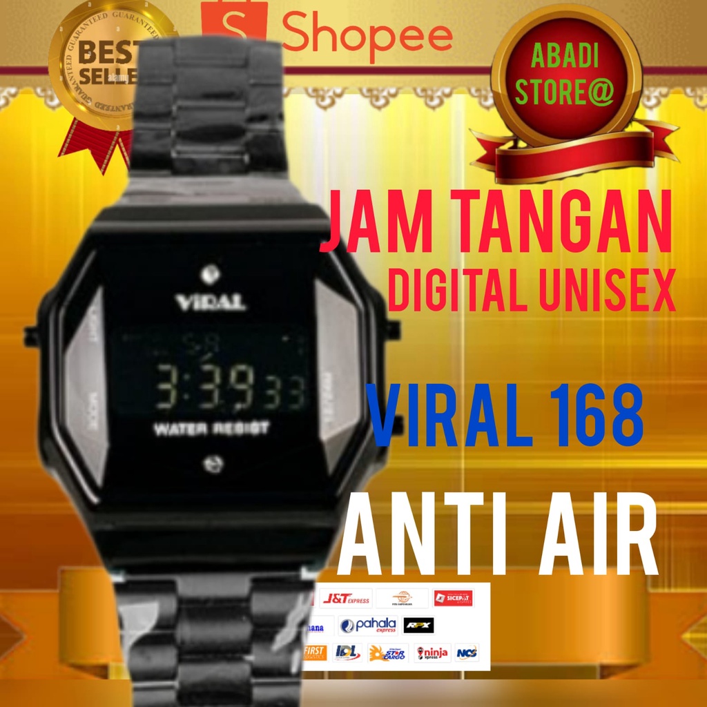 JAM TANGAN DIGITAL RANTAI UNISEX PRIA WANITA VIRAL TERBARU 168 ANTI AIR 30M TERLARIS 2022 ORI ORIGIN