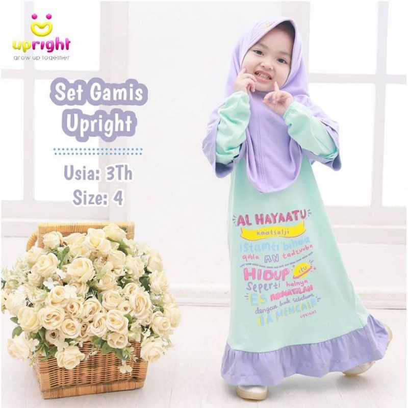 Gamis set jilbab seri kata bijak upright