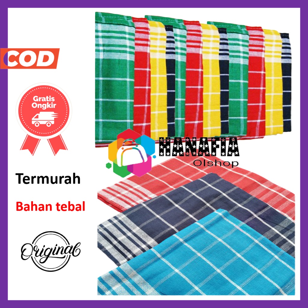 LAP KOTAK WARNA 1LUSIN KAIN LAP TEBAL SERBET DAPUR SERBAGUNA KAIN LAP PIRING / SERBET WARNA