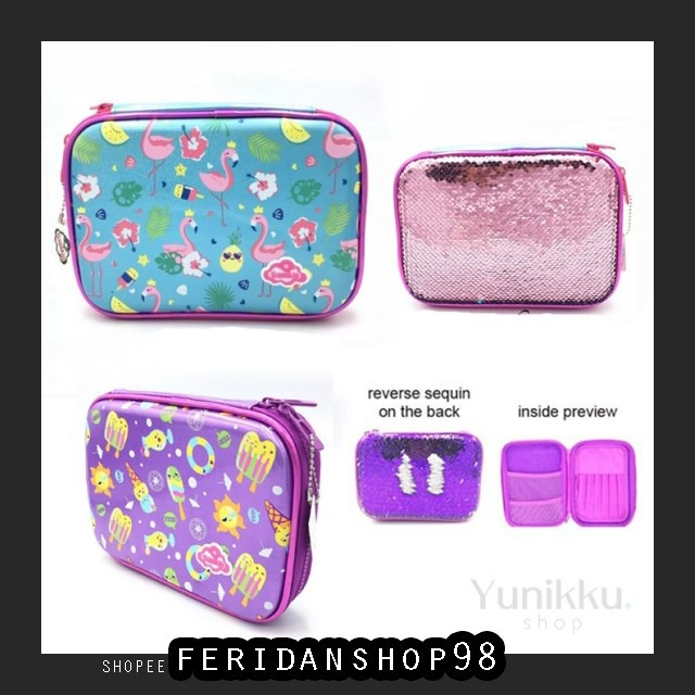 

FS175 TEMPAT PENSIL PENCIL CASE TEMPAT ATK PENSIL HARDTOP SANWA SMIGGLE REVERSE SEQUIN - UNGU BY FER