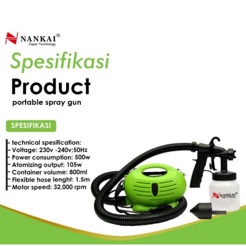 paint zoom nankai alat cat semprot elektrik spray gun portable kompresor portable