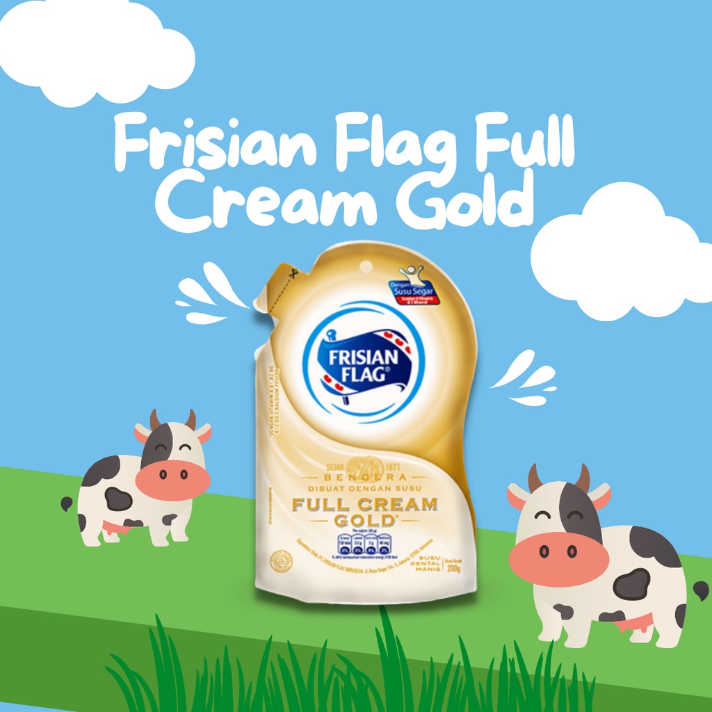 

Frisian Flag Bendera Kental Manis Full Cream Gold Pouch 200Gram Murah