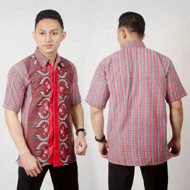 Bswart Batik Hrb026 Kenongo Hem Pendek Padi Pekalongan M L Xl Batik Pria Murah Modern Grosir