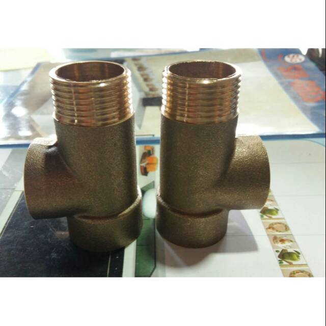 3 way / T kuningan 1" / T pompa air