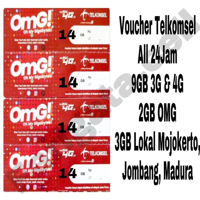 VOCHER ISI ULANG DATA TELKOMSEL INTERNET JATIM 14GB