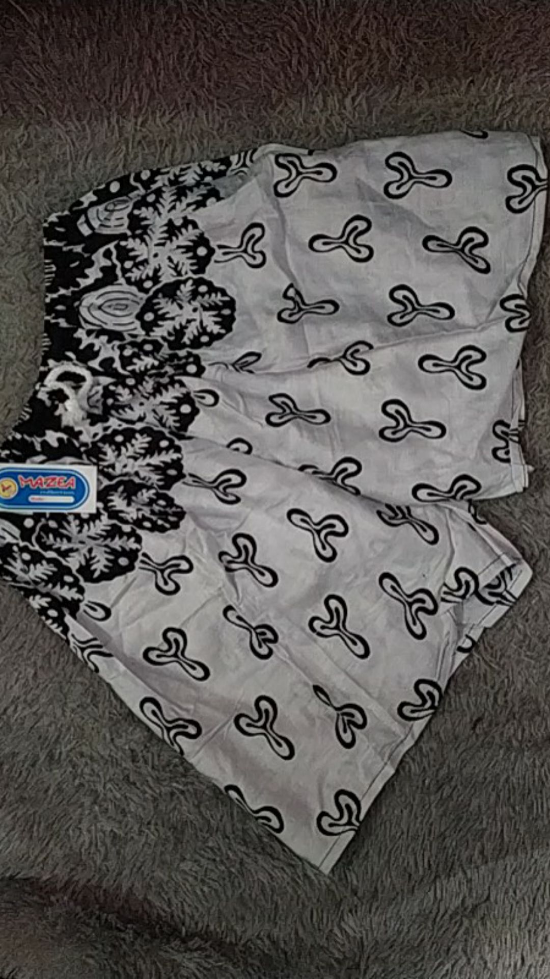 Hot Pants Celana Tidur/santai Wanita Motif Hitam Gronding Bahan Halus & Adem