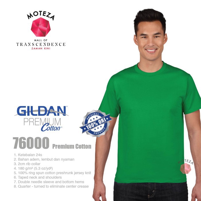 Moteza Kaos Polos Combed 24s - GILDAN Premium Cotton 76000 - WARNA (Warm)