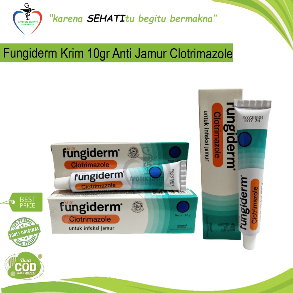 Original Fungiderm Clotrimazole Salep Untuk Infeksi Jamur Gatal Gatal 10gr Exp Baru