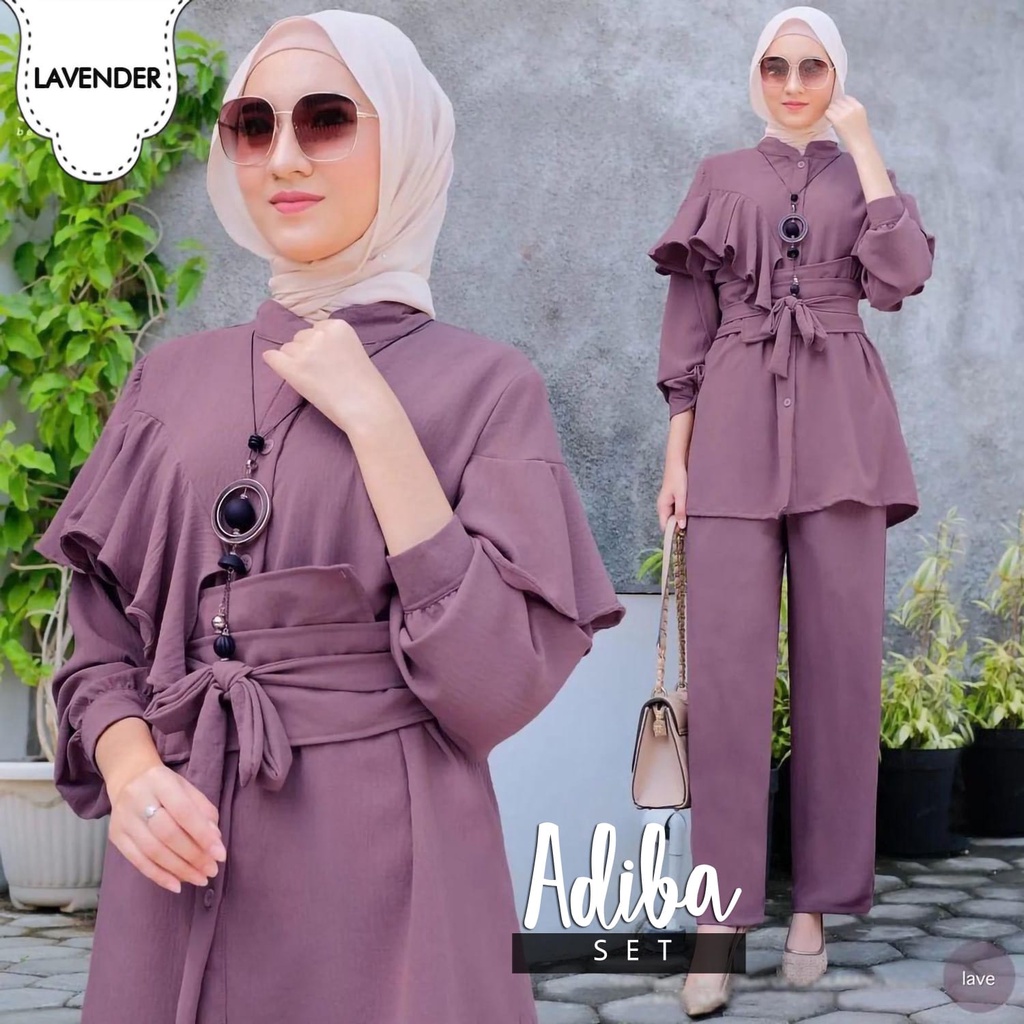Setelan Remaja Wanita Muslim Polos 2022 2023 One Set Celana Adiba Baju Setelan Formal Wanita Cantik 