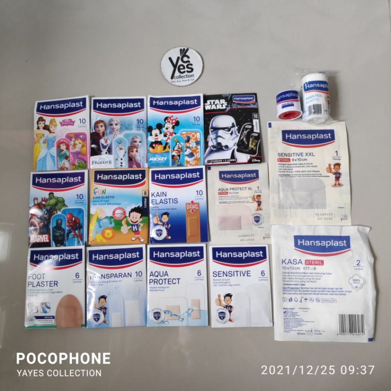 Hansaplast Plaster luka kids Karakter Princes Micky Marvel Avenger Sensitive Foot kaki Frozen Aqua Protetect Transparan p3k