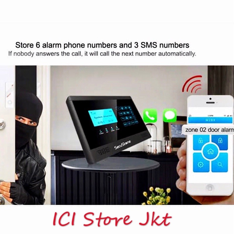 Paket Smart Alarm Wifi dan Gsm Sensor gerak , Sensor Pintu dan Sirene