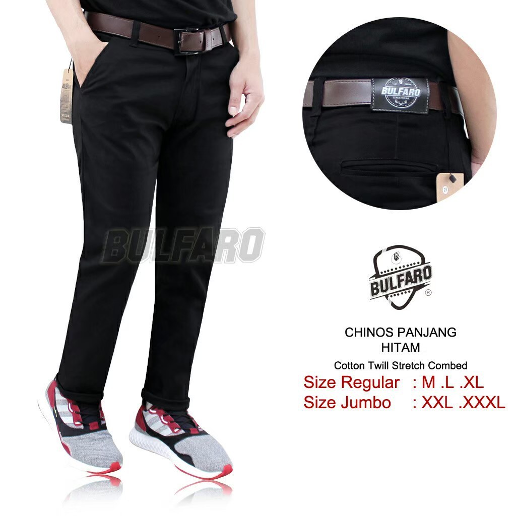 Celana Chinos Cowok Slim Fit Longgar Bahan Lentur