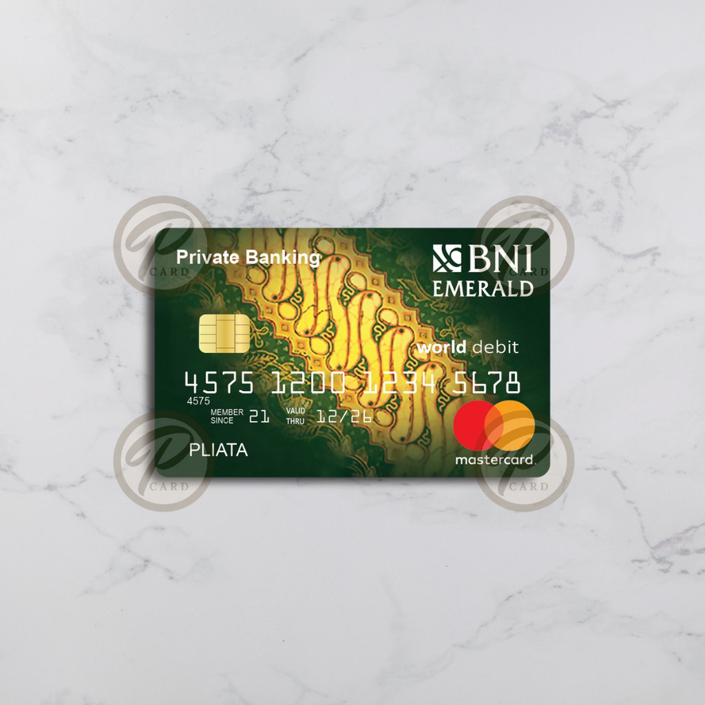 BNI Emerald Private Banking - Card Cover Skin Sticker - PLIATA Stiker Kartu ATM, E-Money, E-Toll