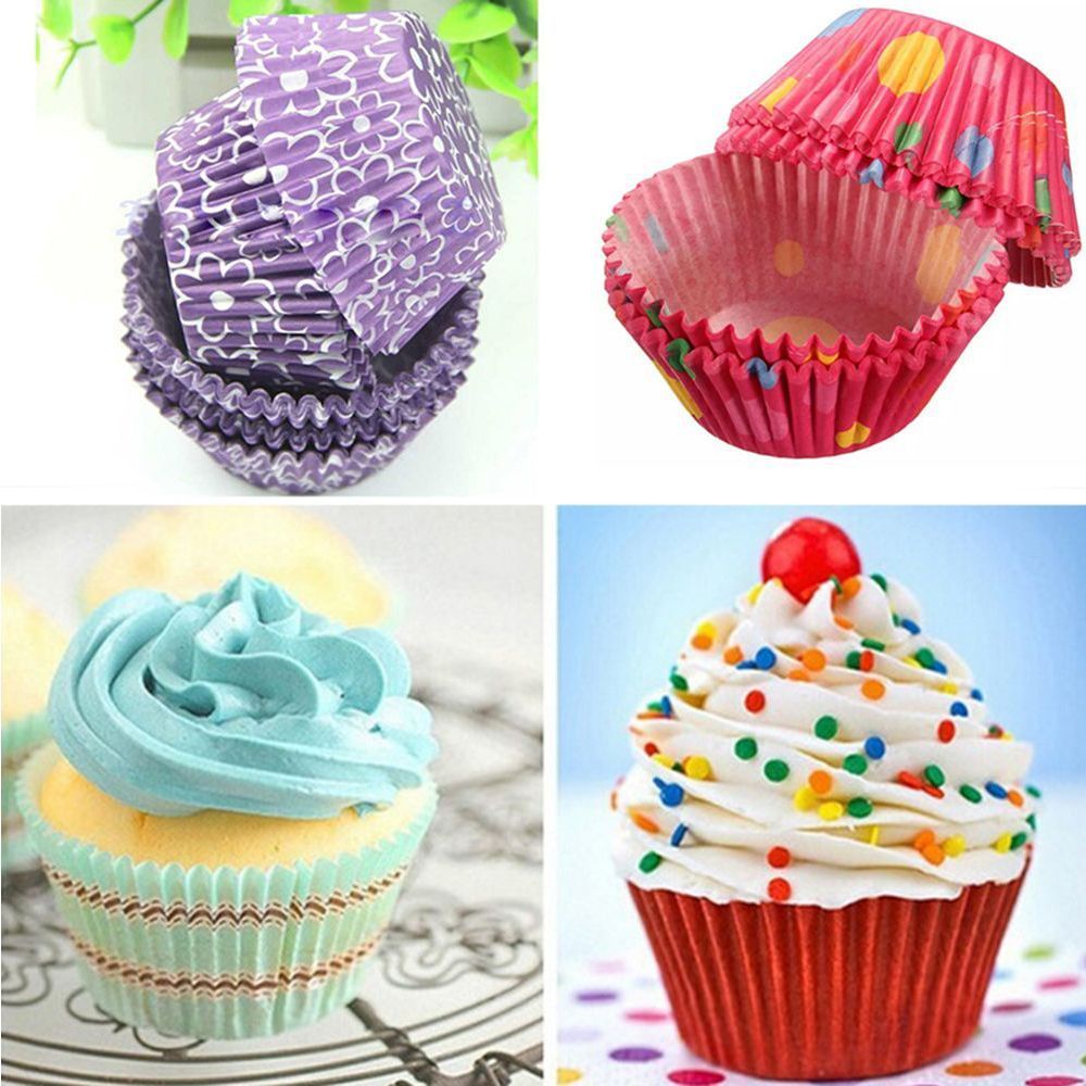 REBUY Cute Cake Bun Baking Cupcake Wrapper Greaseproof Party Mini Cases Case Paper/Multicolor