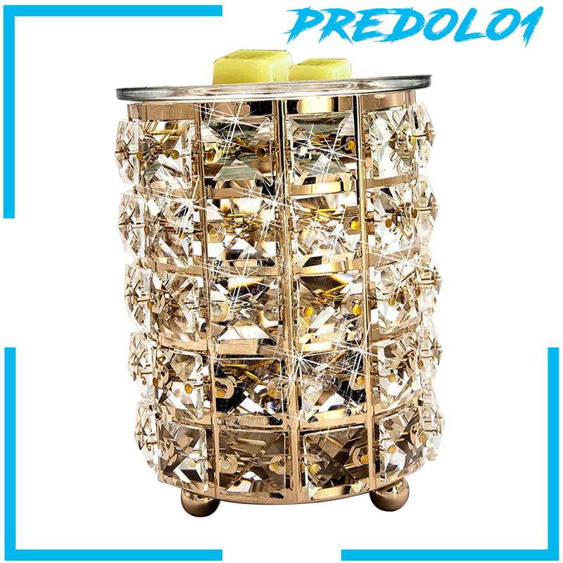 [PREDOLO1] Gold Crystal Wax Melt Warmer Night Light Fragrance Oil Diffuser Wax Burner