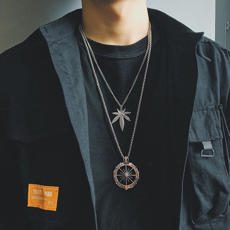 Kalung pria hip hop trendi pria Apollo BF disco liontin kepribadian tren fashion hip hop gaya sweter