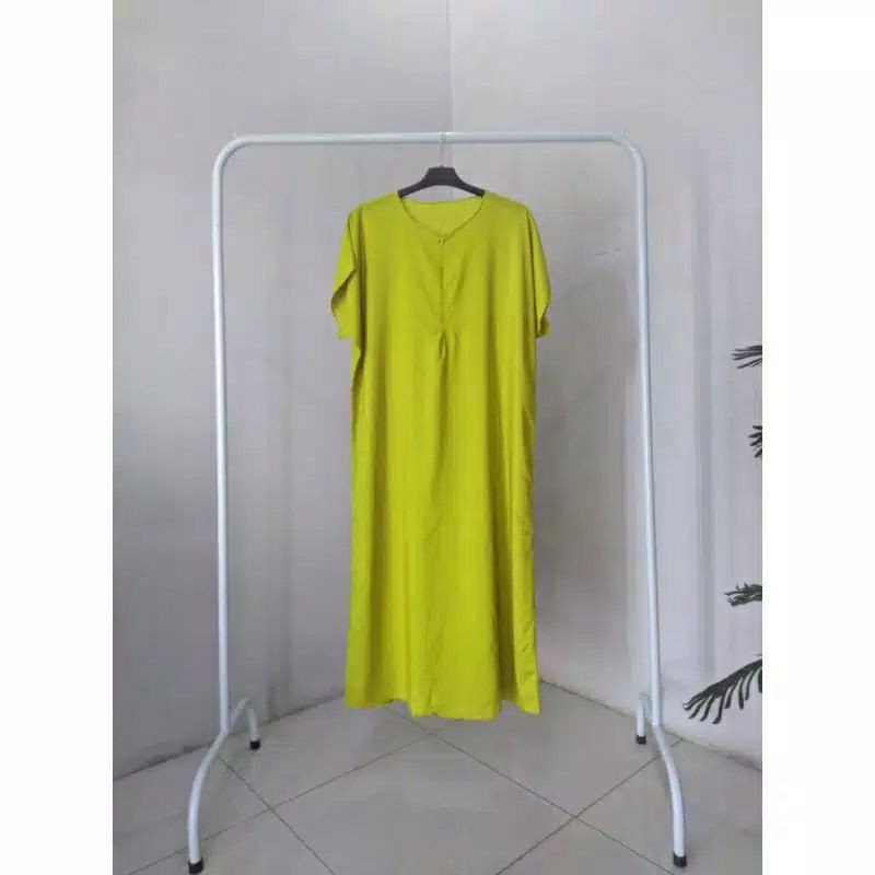 BUSUI FRIENDLY DASTER POLOS BUSUI PANJANG SEMATA KAKI RAYON DASTER LONG KEKINIAN-Lemon
