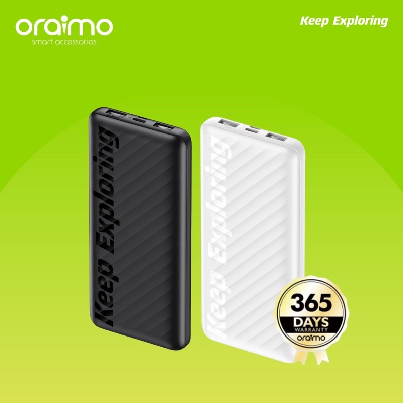 Oraimo OPB-P118D Toast 10 Powerbank 10000 mAH Dual USB Fast Charging - Garansi 1 Tahun