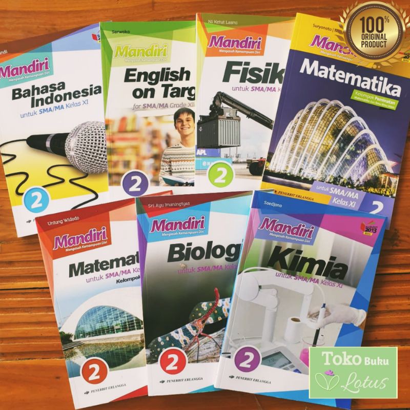 Seri Buku Mandiri SMA Kelas 11 ( Matematika Indonesia Inggris Biologi Kimia Fisika) Erlangga