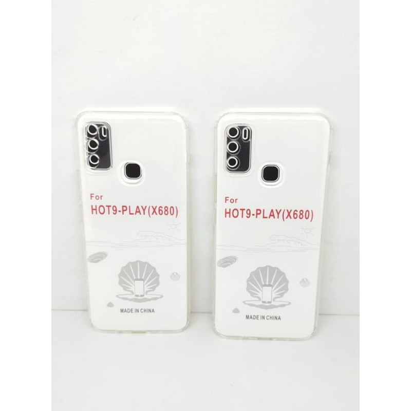 Soft Case Clear HD+Protector Camera Infinix Hot 9 Play 6.82" Transparan Soft Case Infinix Hot 9 Play