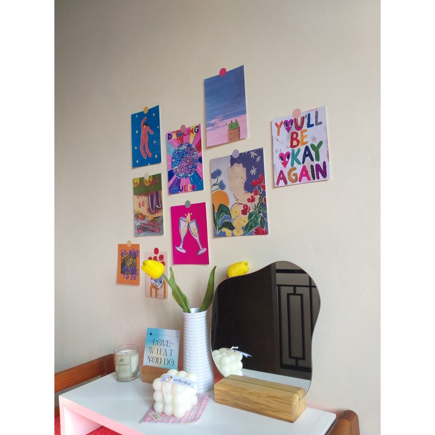 artsy postcard wall decor dekorasi dinding ala korea