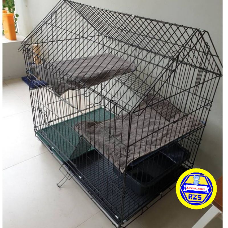 KANDANG KUCING.KELINCI.ANJING BESI LIPAT (KHUSUS GOSEND)-60x43x70 atap