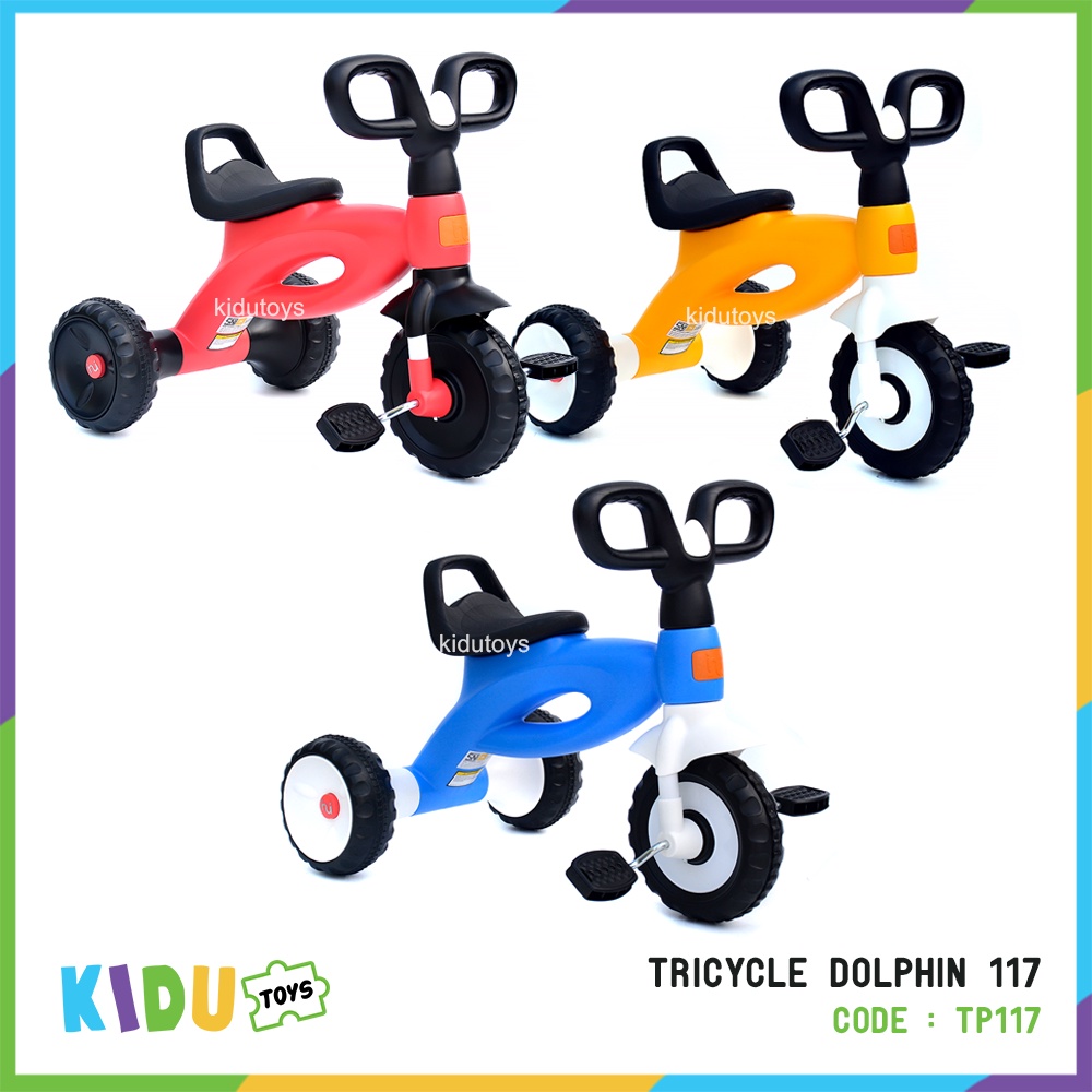 Sepeda Pedal Roda Tiga Anak Tricycle Dolphin Inui Labeille Mini Bike Anak / Tricycle Dolphin 117 Kidu Toys