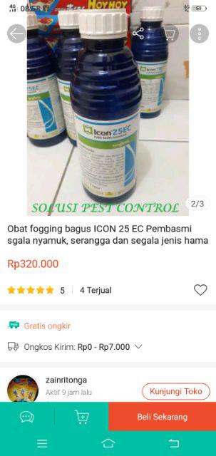 Icon 25 Ec 1 Liter Pembasmi Sgala Nyamuk Dan Serangga Untuk Fogging Ulv Spraying