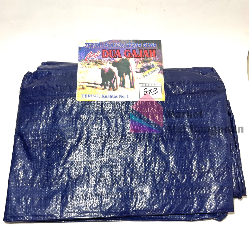 Terpal Plastik A2 2 x 3 Meter CAP DUA GAJAH / Terpal Tenda 2 x 3 Mtr Cap Dua Gajah / Terpal Jadi