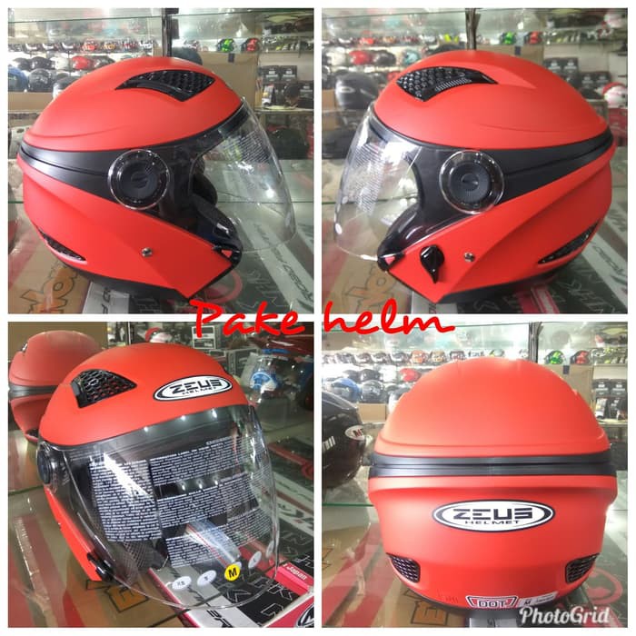 HELM ZEUS 610 MATT RED HALF FACE