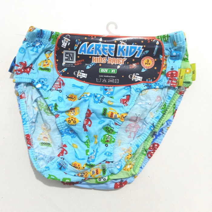 3 Pcs Celana Dalam Anak Laki-Laki Merk Agree Motif / CD / Underwear Boys CA40B