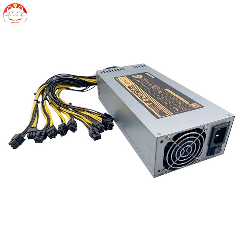 Power Supply Mining Mining 1600 / 1800 / 2000w Untuk Eth Rig Ethereum Miner S9 S7 L3 + Plus