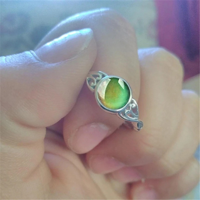 Cincin Mood Berubah Warna Sesuai Suhu Gaya Vintage Untuk Pria Dan Wanita