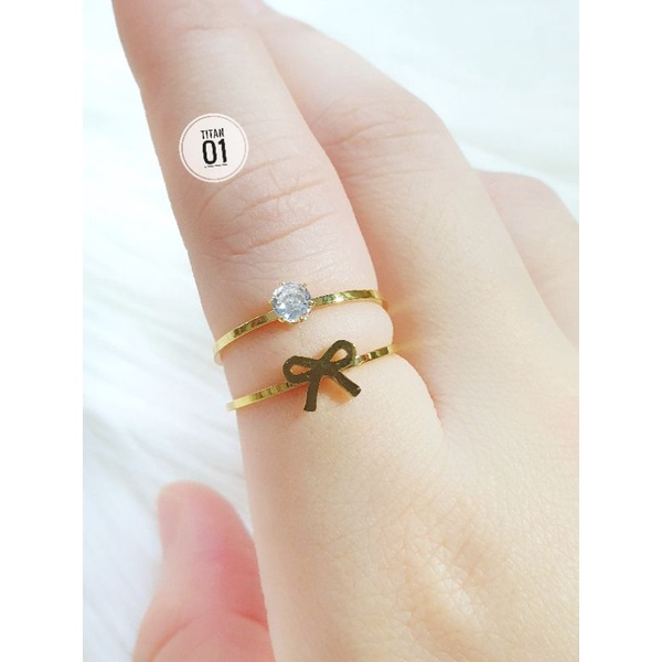 Cincin Pita Permata Wanita Titanium Anti Karat N11042201