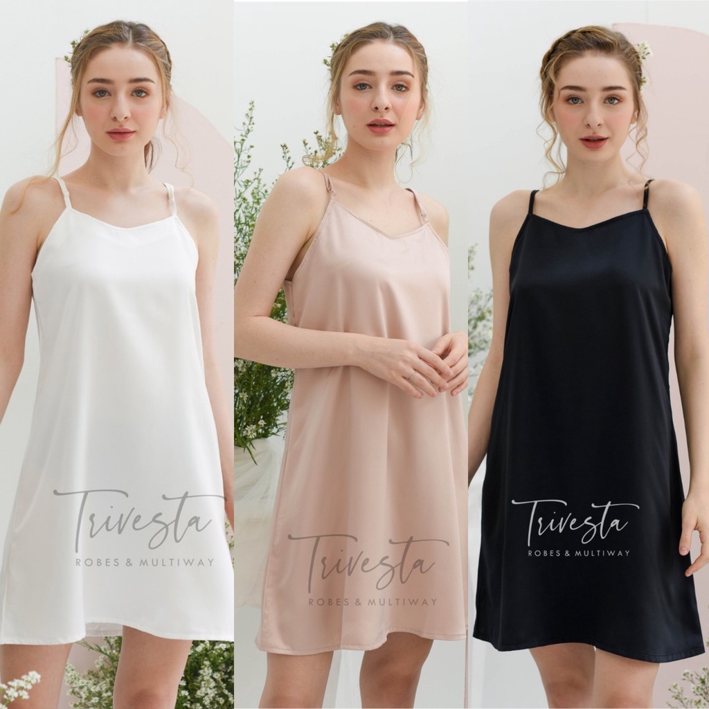 DRESS INNER (Type Pencil)  / DALAMAN / CAMISOLE UNTUK KIMONO ROBE WITH ZIPPER | BROKEN WHITE &amp; NUDE