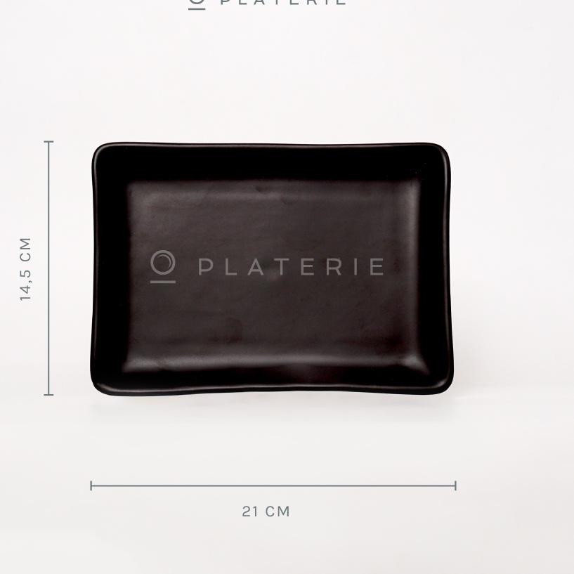 Update Terlaris PLATERIE Plater Piring/Mangkok Keramik Rectangular/Oval/Bowl Plate Black Matt