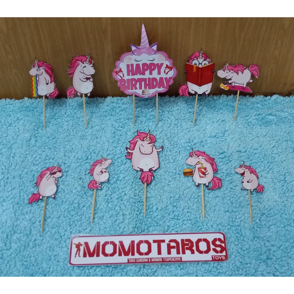 Topper cake unicorn pink set