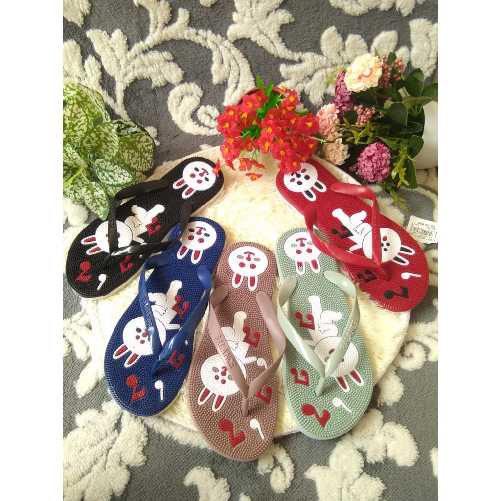 sandal wanita jepit karet sendal jelly duri balance A725