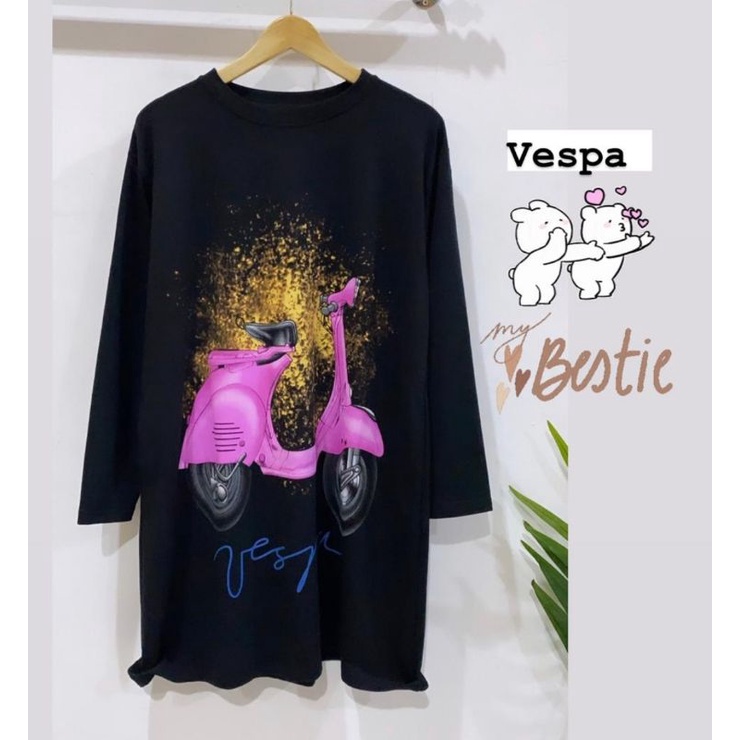 KAOS OVERZISE IMPORT HITAM VESPA