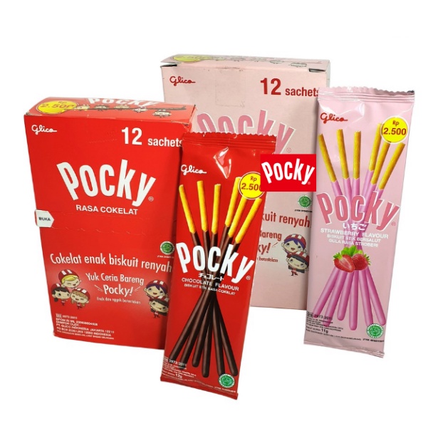 

GLICO POCKY SINGLE 12 GRAM SACHET COKLAT STRAWBERRY CHOCOLATE MAKANAN RINGAN CEMILAN ANAK GROSIR MURAH KILOAN 12GR GR SINGLES BISKUIT KUE WAFER COKELAT