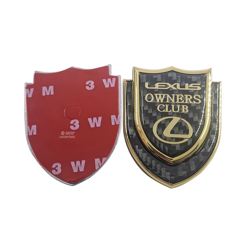 1pc Stiker Emblem Logo LEXUS Owners Club Bahan Metal Carbon Fiber Untuk Mobil LEXUS