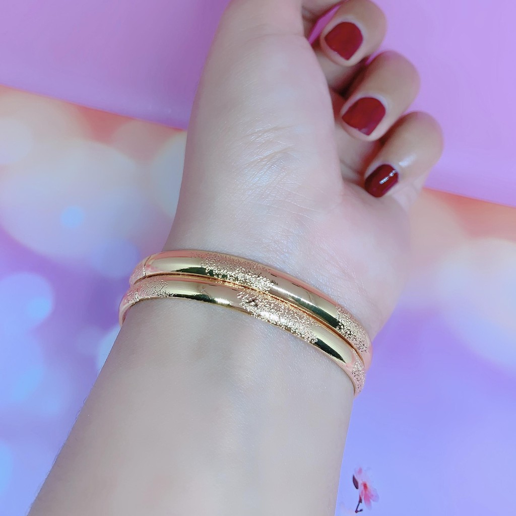 2pcs Xuping Gold Gelang Tangan Model Bangkok Thailand Perhiasan Wanita *40