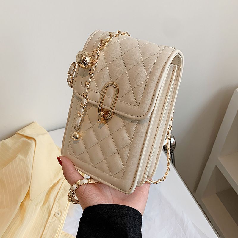 TAS SELEMPANG SLINGBAG WANITA CEWEK CANTIK PANJANG KETUPAT RANTAI LILIT KULIT BOLA DOMPET HP CANTIK 