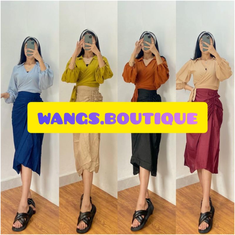 ROK WANITA SERUT SAMPING/ANYA SKIRT KEKINIAN MURAH BAHAN RAYON